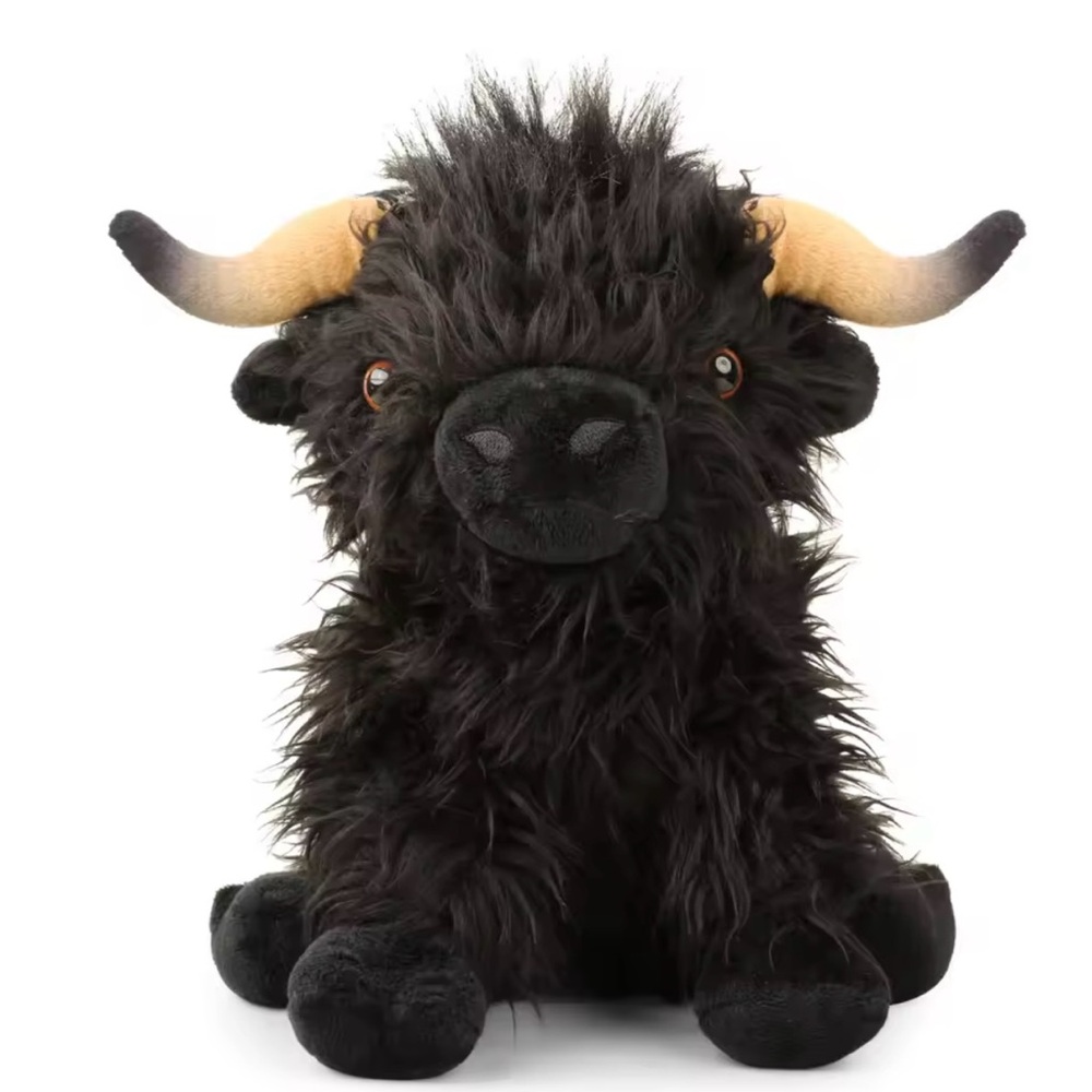 Plush Black Highland Cow